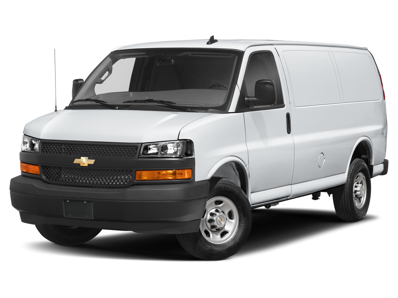 2025 Chevrolet Express 2500 Work Van Cargo in White — front three-quarter view